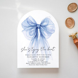 Invitación Blue Coquette Bow Watercolor Arch Bridal Shower