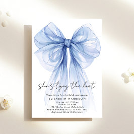 Invitación Blue Coquette Bow Watercolor Brilla Shower
