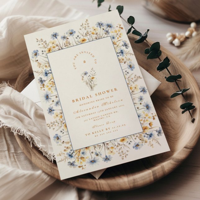 Invitación Blue Cornflower Wildflower Bridal Shower (Subido por el creador)