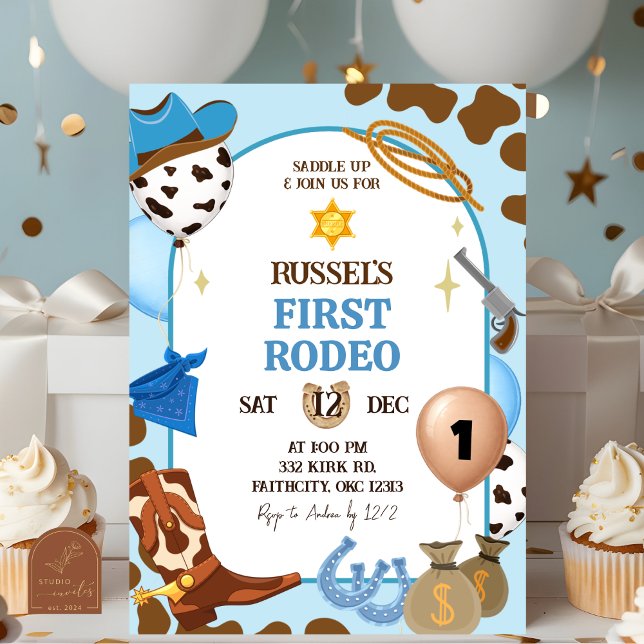 Invitación Blue Cowboy Birthday Invitation (Subido por el creador)