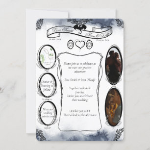 Invitación Blue D20 Tabletop RPG Fantasy Dice Invitat Boda