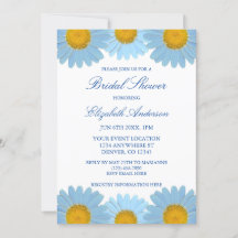 Blue Daisies Floral Bridal Shower