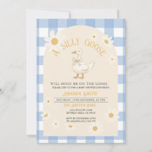 Invitación Blue Daisy Boy Goose Baby Shower