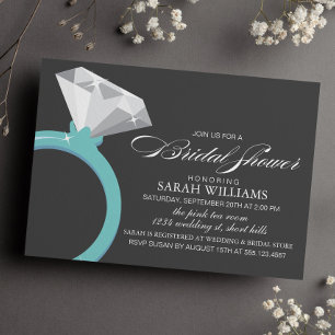 Invitación Blue Diamond Ring Bridal Shower