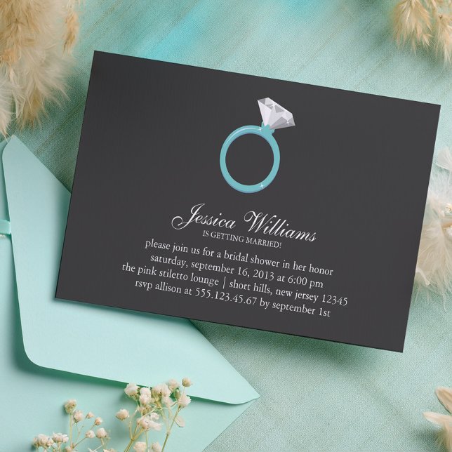 Invitación Blue Diamond Ring Bridal Shower (Subido por el creador)
