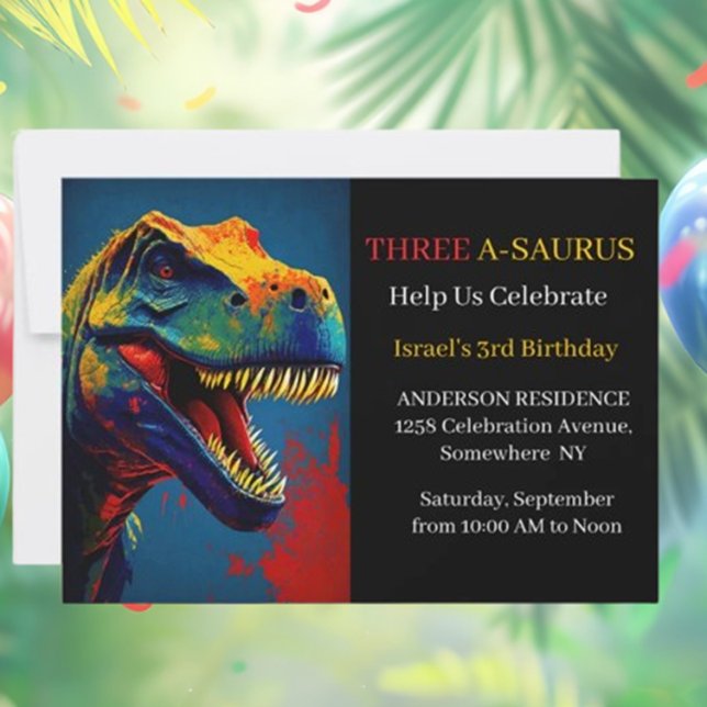 Invitación Blue Dinosaur Adventure (Embark on an unforgettable journey with our Blue Dinosaur Adventure Invitation! )