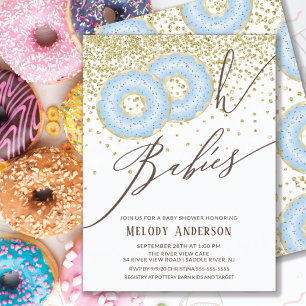 Invitación Blue Donut Oh Babies Twin Boys Baby Shower