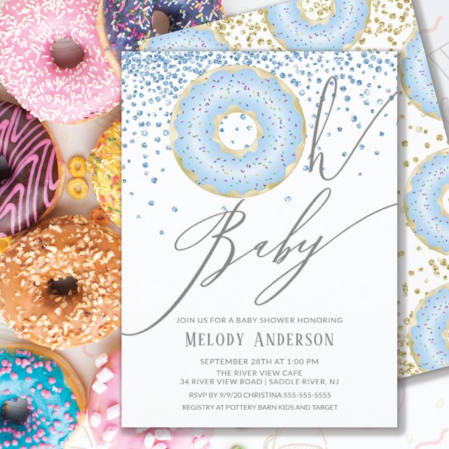 Invitación Blue Donut Oh Baby Boys Baby Shower (Subido por el creador)