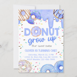 Invitación Blue donuts donut grow up boy invitatio
