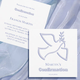 Invitación blue dove Confirmation | small size