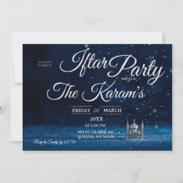 Invitación Blue Elegant Mosque Ramadan Iftar Party  Invit