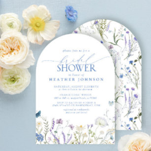 Invitación Blue Elegent Wildflower Floral Bridal Shower