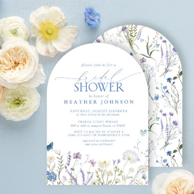 Invitación Blue Elegent Wildflower Floral Bridal Shower (Subido por el creador)