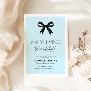 Invitación Blue está atando la ducha de novia de Knot Bow