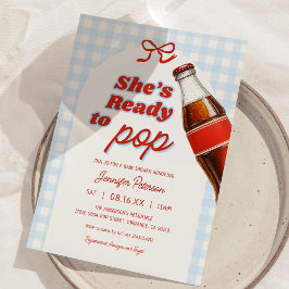 Invitación Blue Está lista para hacer pop Soda Baby Shower