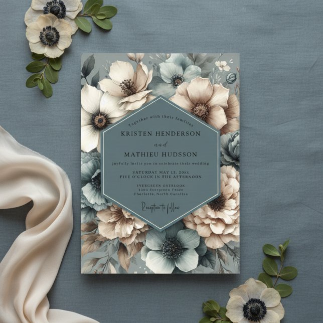 Invitación Blue Ethereal Wedding (Subido por el creador)