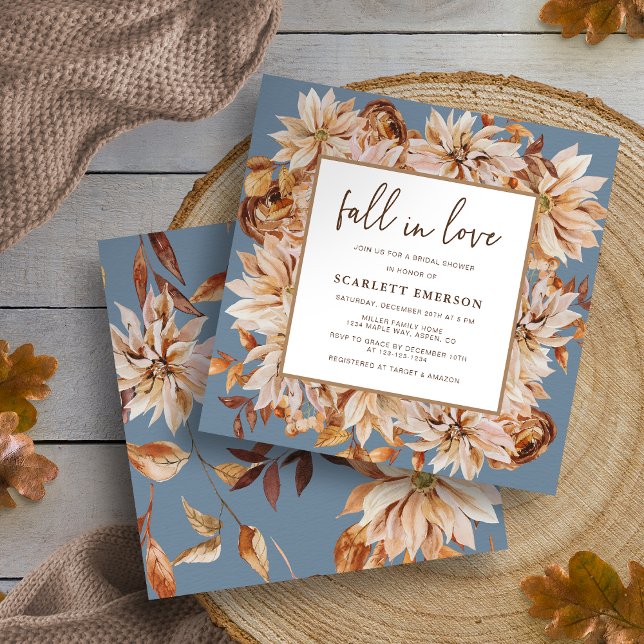 Invitación Blue Fall In Love Bridal Invitation (Blue Fall In Love Bridal Invitation
)