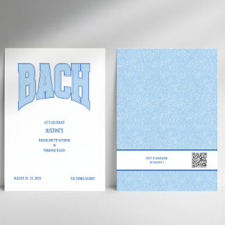 Invitación Blue Faux Glitter BACH Bachelorette Party 