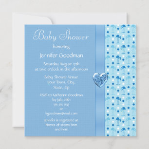 Invitación Blue Flamingo Boy Baby Shower invita