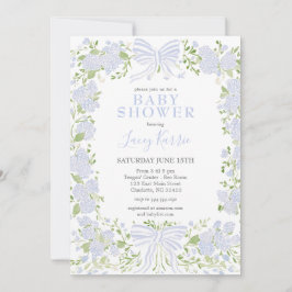 Invitación Blue Floral Baby Shower Invitation, 