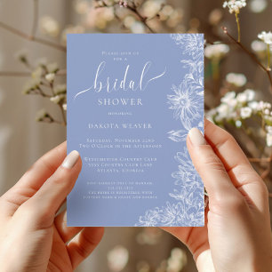 Invitación Blue Floral Blue Floral Bridal Shower