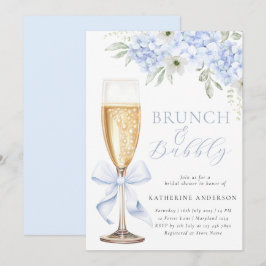 Invitación Blue Floral Bridal Brunch Shower Invitation