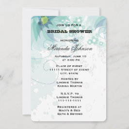 Invitación Blue Floral Bridal Shower