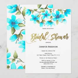 Invitación Blue Floral Bridal Shower