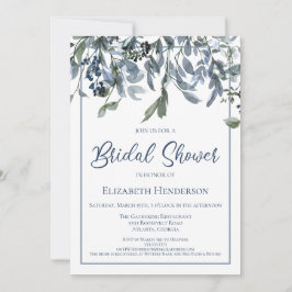 Invitación Blue Floral Bridal Shower