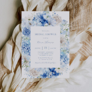 Invitación Blue Floral Bridal Shower