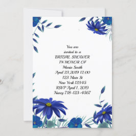 Invitación Blue Floral Bridal Shower