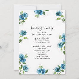 Invitación Blue Floral Celebration of Life Invitations