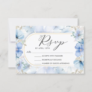 Invitación Blue Floral Garden Sweet 16 Cumpleaños RSVP