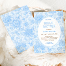 Blue Floral Toile Bridal French Bridal Shower