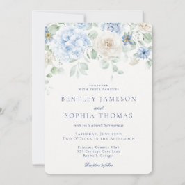 Invitación Blue Floral Vintage Boda Botánico Francés