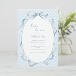 Invitación Blue Floral Whimsical Baby Shower