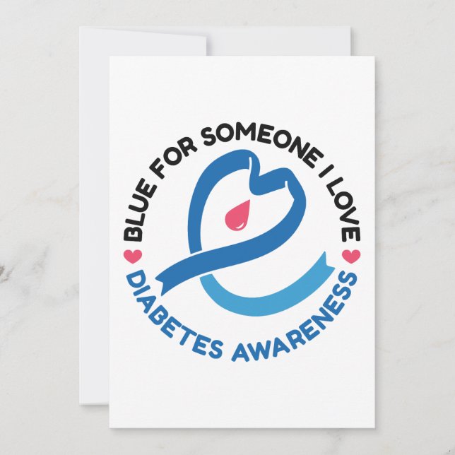 Invitación Blue for Someone I Love – Diabetes Awareness (Anverso)