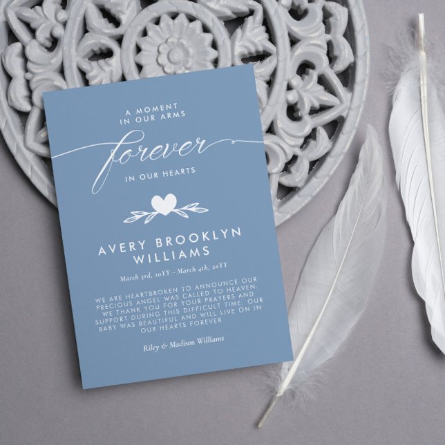 Invitación Blue Forever In Our Hearts Baby Memorial (Subido por el creador)