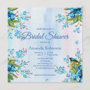 Invitación Blue Forget-me-not Bridal Shower