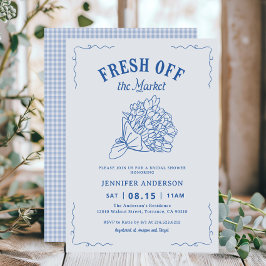 Invitación Blue Fresh Off The Market Garden Bridal Shower