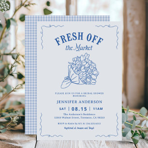 Invitación Blue Fresh Off The Market Garden Bridal Shower