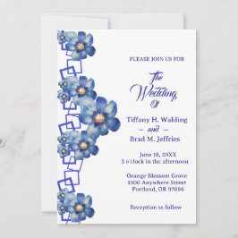 Invitación Blue Garden Perennials & Forget Me Nots Boda