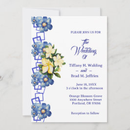 Invitación Blue Garden Perennials & Gardenia Boda