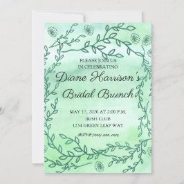 Invitación Blue Garden Watercolor Stems Wedding Shower
