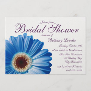 Invitación Blue Gerbera Daisy Bridal Shower