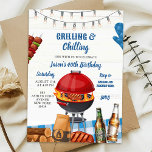 Invitación Blue Gingham Backyard Barbecue Birthday<br><div class="desc">Invitación de cumpleaños a Blue Gingham Backyard Barbecue</div>