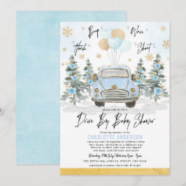Invitación Blue Gold Windrive a través de Baby Boy Shower
