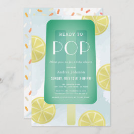 Invitación Blue Green Popsicle Watercolor Boy Baby Shower