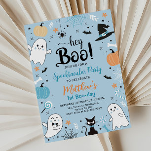Invitación Blue Halloween Birthday Spootacular Fiesta