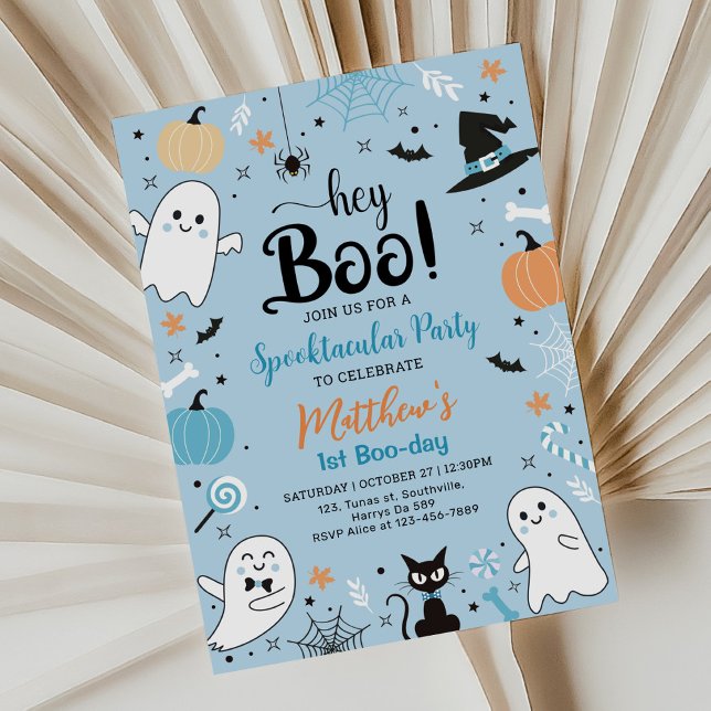 Invitación Blue Halloween Birthday Spootacular Fiesta (Subido por el creador)